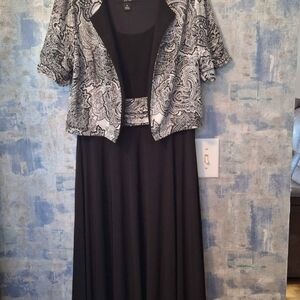 Black and White Paisley Dress with Jacket